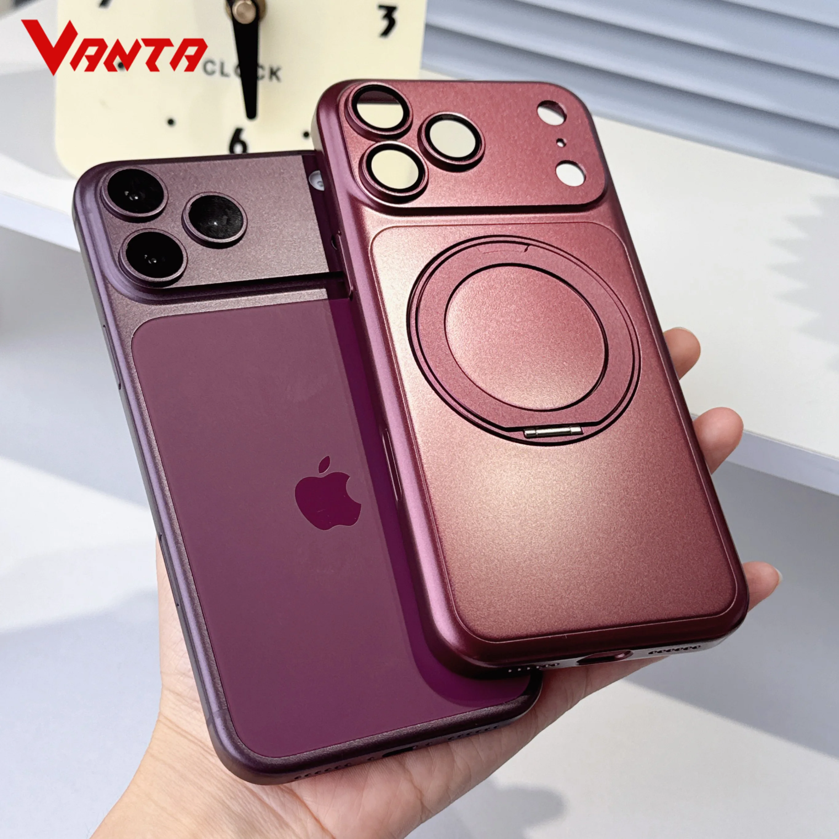 For Magsafe 360 Rotating Bracket Matte Armor Phone Case for iPhone 18 17 Pro Max 18 Pro Ultrathin Lens Protection Magnetic Cover