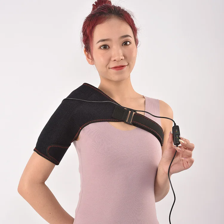 Heated Shoulder Brace Adjustable Heating Shoulder Pad Unisex Heat Therapy Shoulder Massager Wrap for Frozen Shoulder Pain Relief