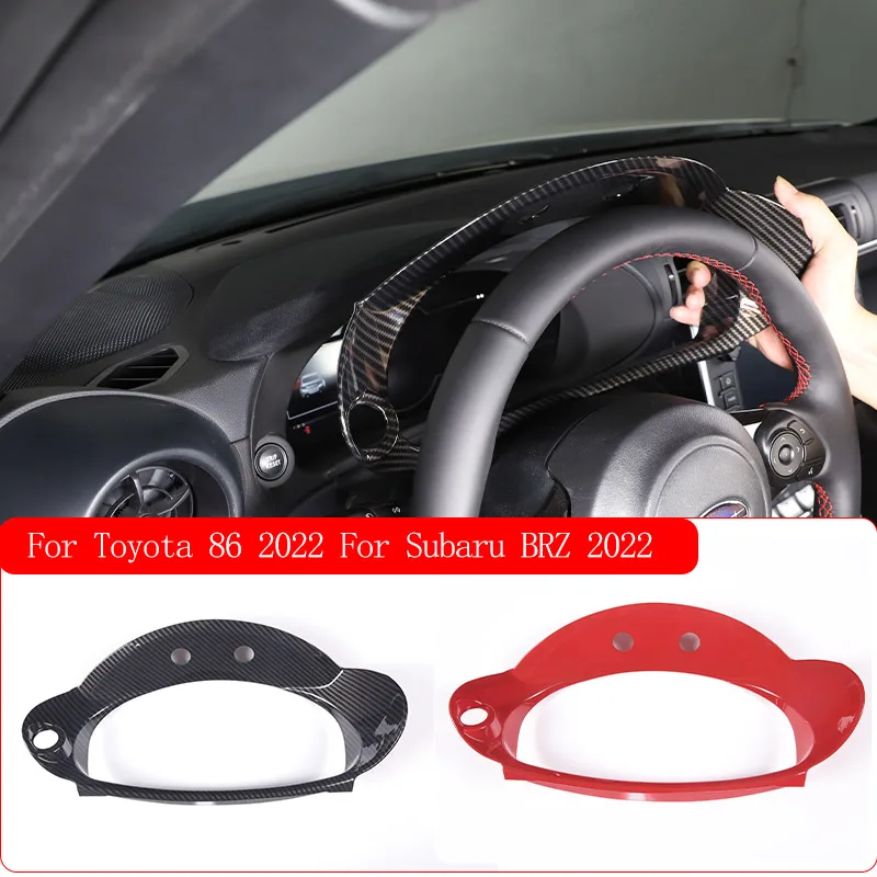 

For Toyota 86 2022 For Subaru BRZ 2022 ABS Carbon Fiber/Red Car Instrument Dashboard Frame Cover Trim Interior Accessories