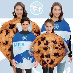 Milk Box Cookie Cosplay Costume Adult Kid Halloween Set Fancy Food Party Clothes Carnival Disguise Wear Holiday Matching Outfits