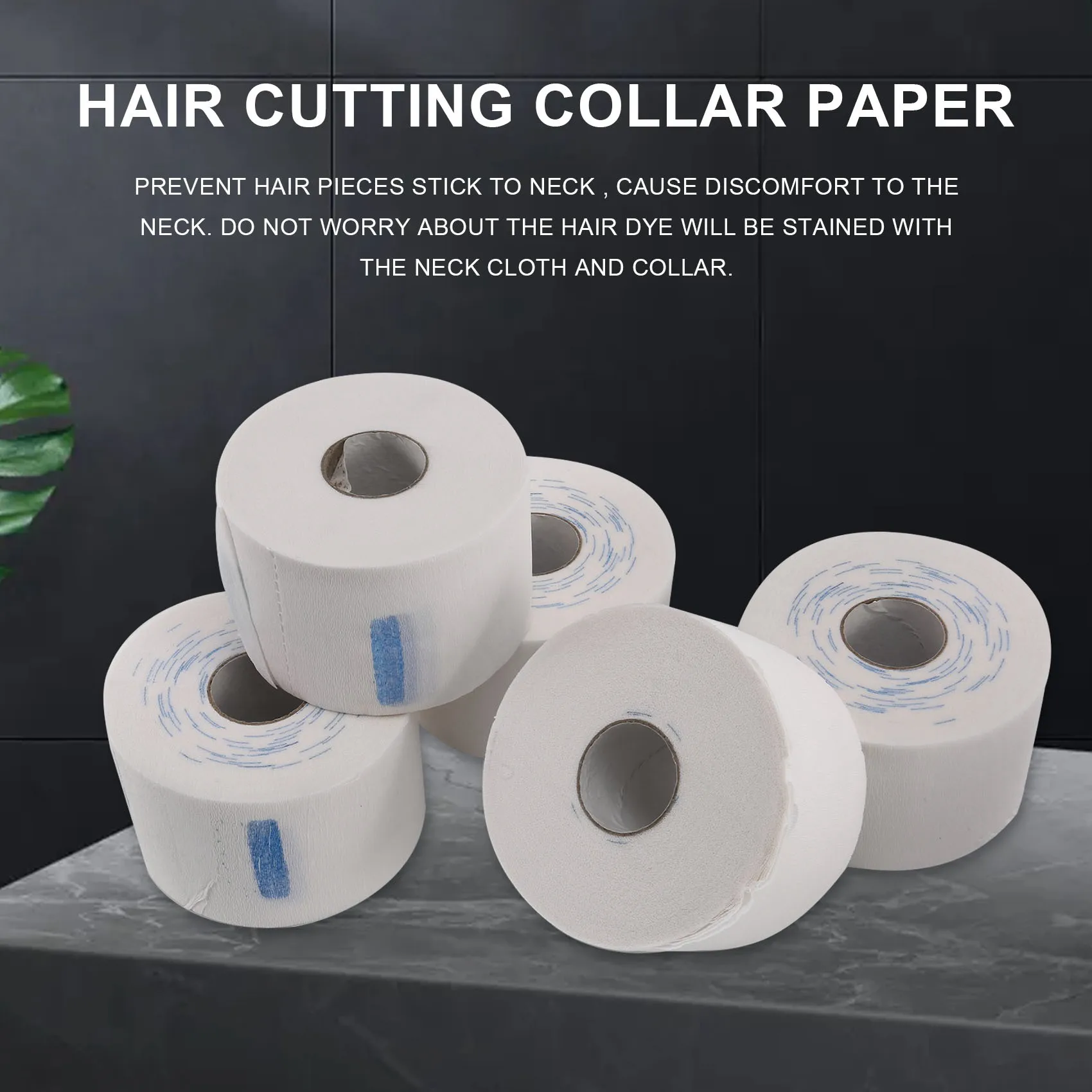 5 Neck Hair Cutting Collar Ruffles Strip Roll Paper Hygiene Salon Barber Dispose