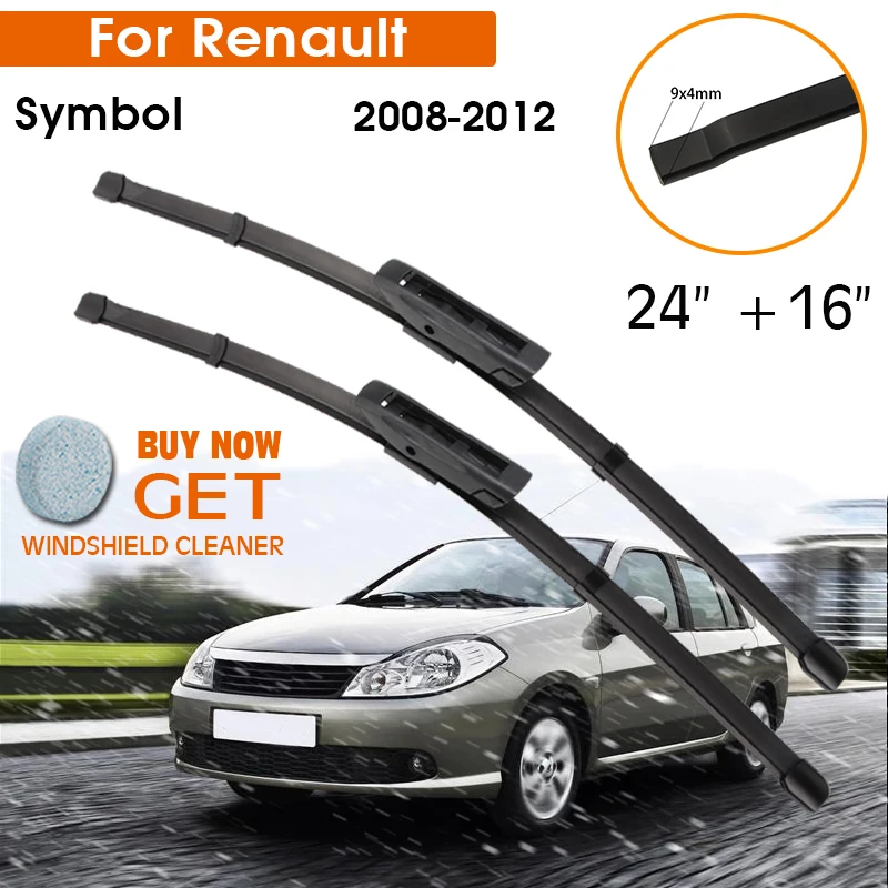 Car Wiper Blade For Renault Symbol 2008-2012 Windshield Rubber Silicon Refill Front Window Wiper 24