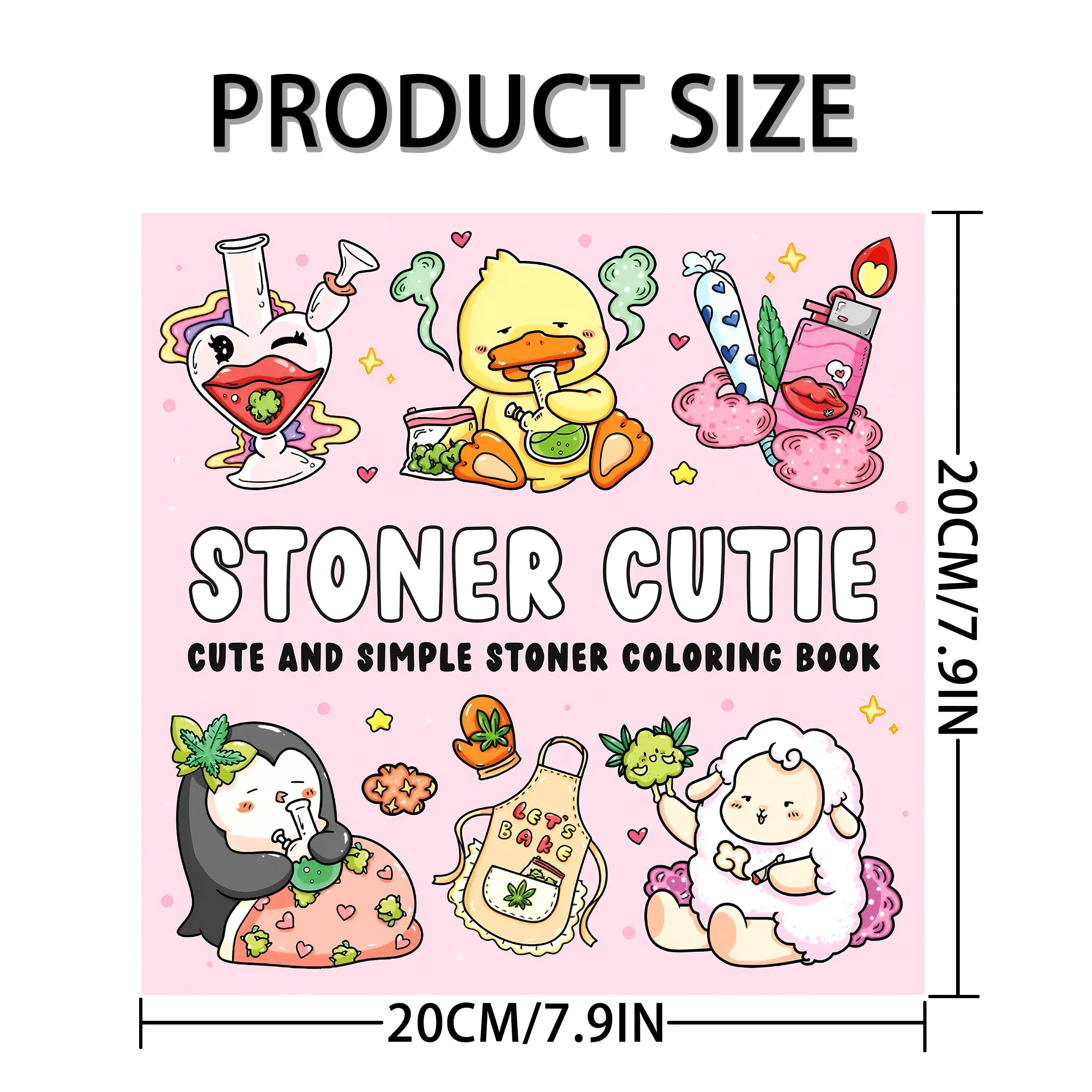 Adult Picture Book: Cute Animal Coloring Book with 24 Pages for Relaxation - Stoner Coloring Practice, 7.8-Inch Size