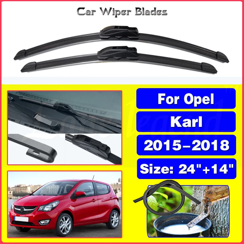 

2pcs For Opel Karl 2015 2016 2017 2018 Car Wiper Blade Front Window Windscreen Windshield Wipers Blades Auto Accessories 24"+14"