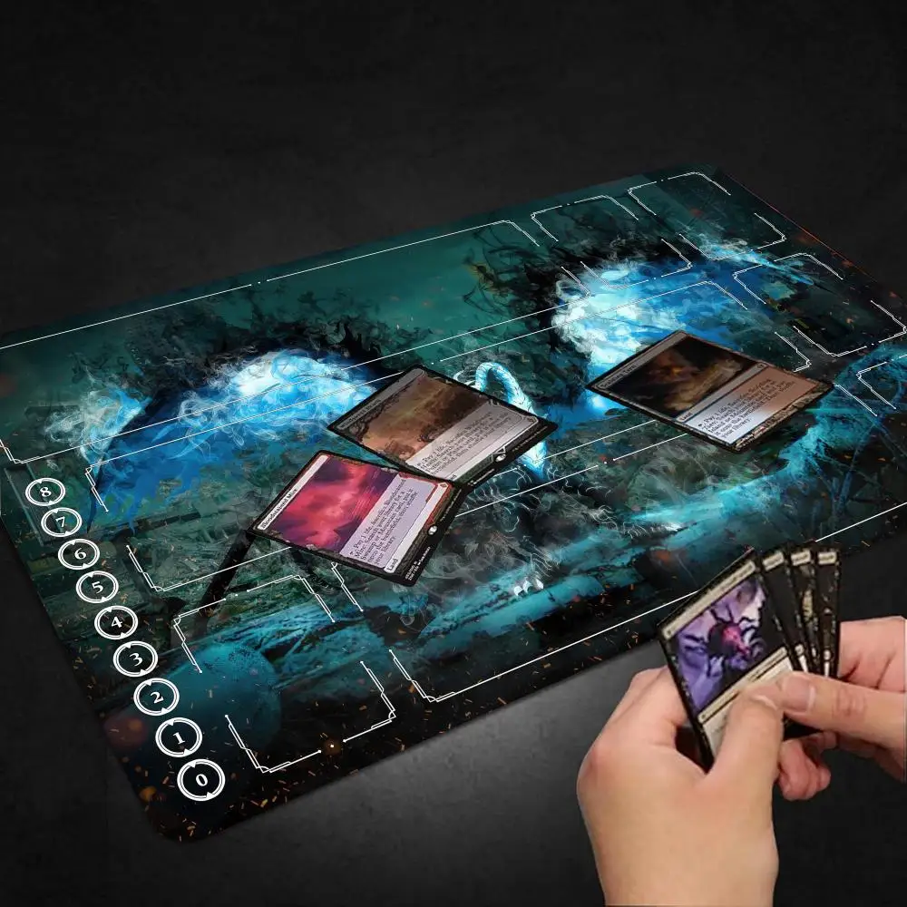 Anime Dragon Design Mouse Pad Card Playmat Stitched with Magic Zones Game Mats Tabletop Rug TCG Card Duel Deskmat Beginner