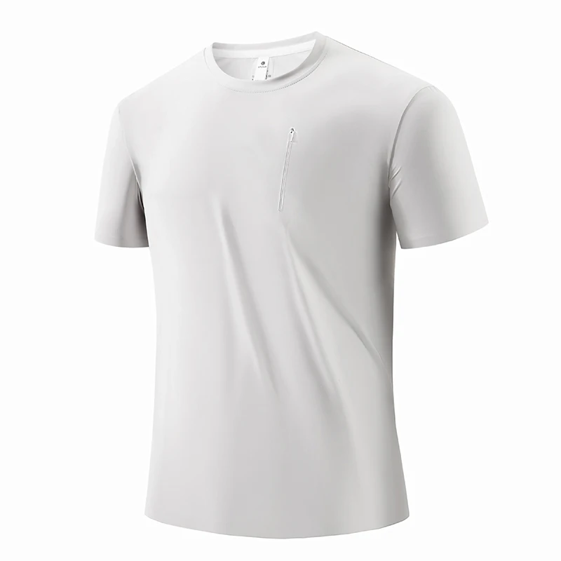 SBWL 2025 new outdoor fitness sports running breathable short sleeve T-shirt practical mobile phone pocket light fast drying top