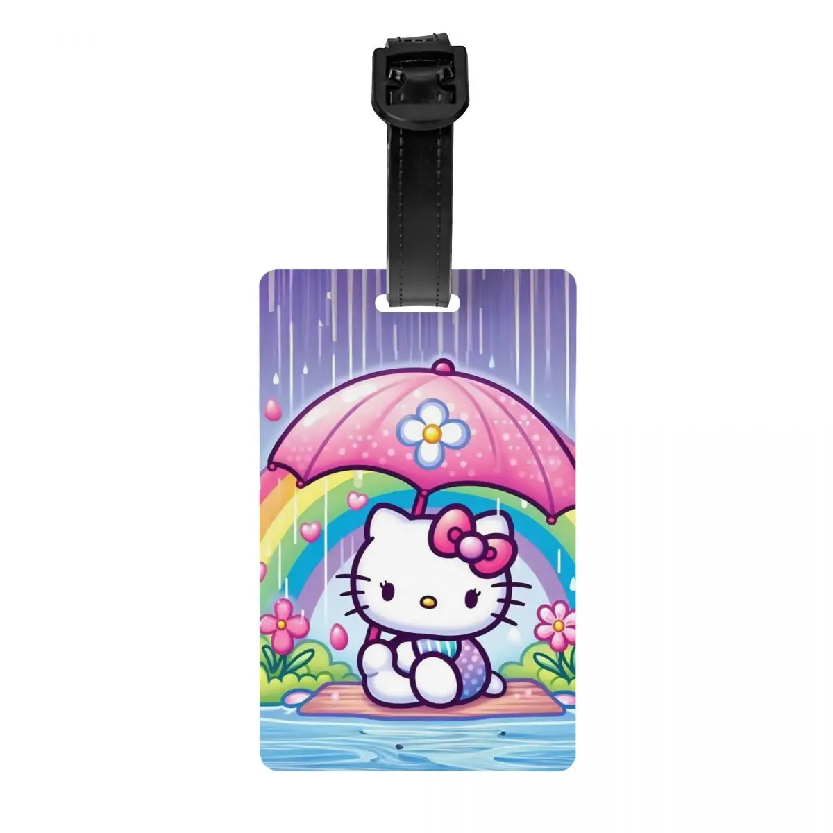 Niedliche Cartoon-Katze, Hello Kitty, Gepäckanhänger für Koffer, modische Gepäckanhänger, Sichtschutz, Name, Ausweis