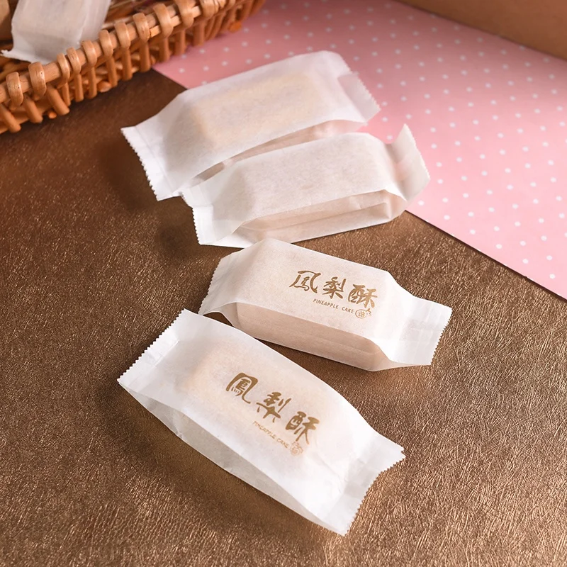 Gold Plated Pine ortcake Rectangular Biscuit Paaging Bag Cotton Paper Seal Bag for Mid-Autumn Festival Gifts view 5