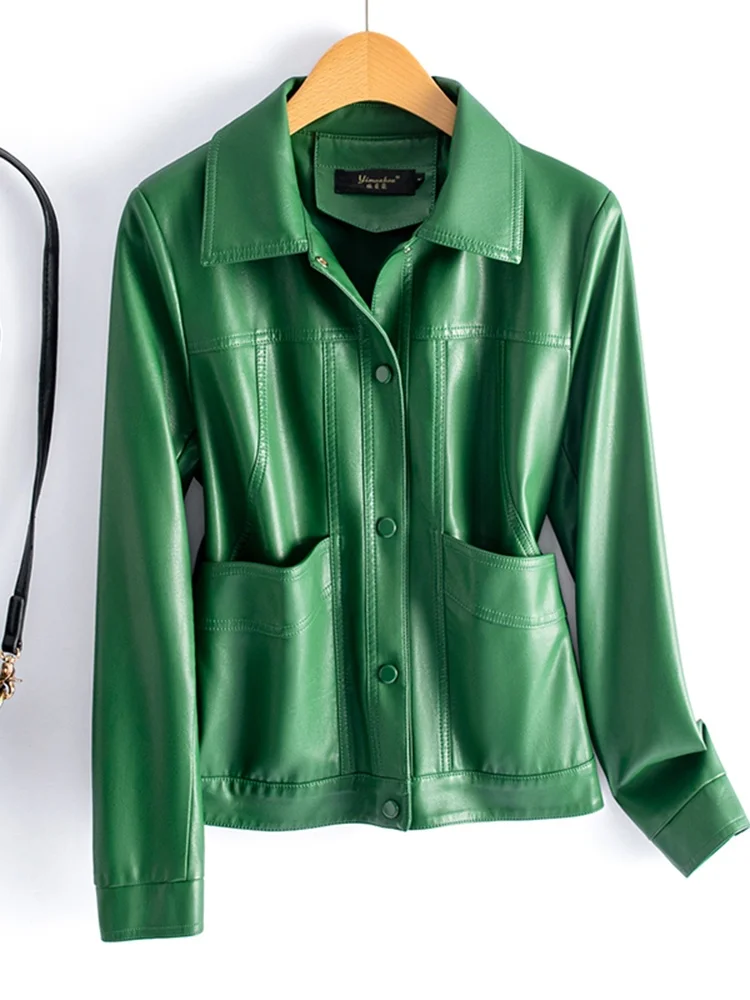   Ning 本物の牛革レザー ジャケット レディース スリムフィット オルト スレ 多用途 ファッション 春秋新作