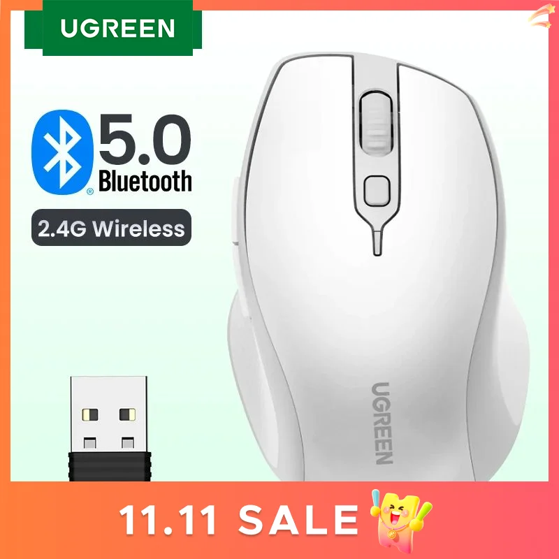 

Беспроводная мышь UGREEN, Bluetooth 5,0, 4000 DPI, 6 кнопок