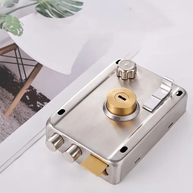 1 Set Outdoor Stainless Steel Security Door Locks High-quality Portable Door Lock Courtyard Gate Anti-theft Lock with Key