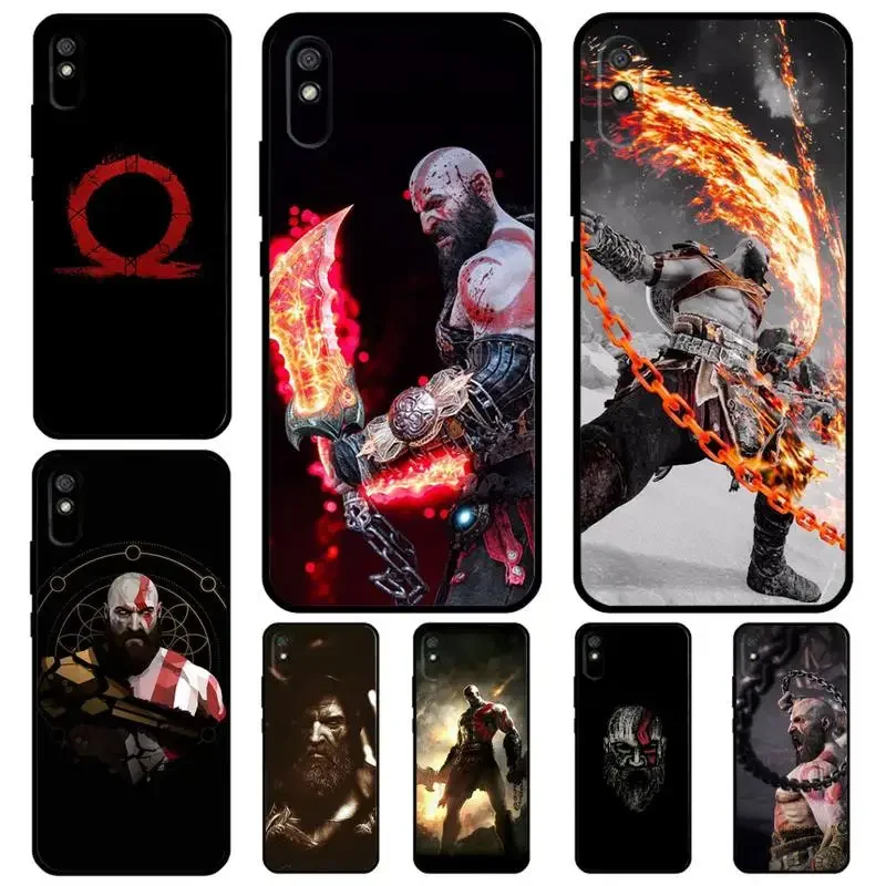 God Of W-War Phone Case For XIAOMI Redmi 10 9A 8 7A K40 K20 K30 note10 11 9 pocom3 pro 8T Case Soft Silicone black