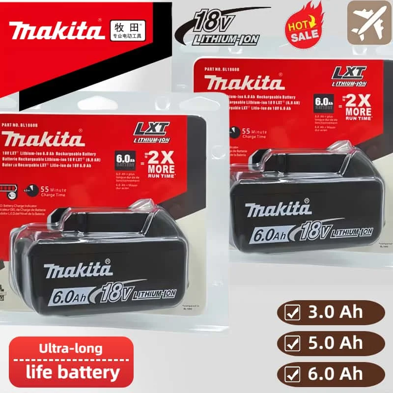 100% натуральная/оригинальная батарея 18 В 6,0 Ач для Makita DRT50 BL1830B BL1840B BL1850B BL1840 BL1860 BL1815, сменная литиевая батарея