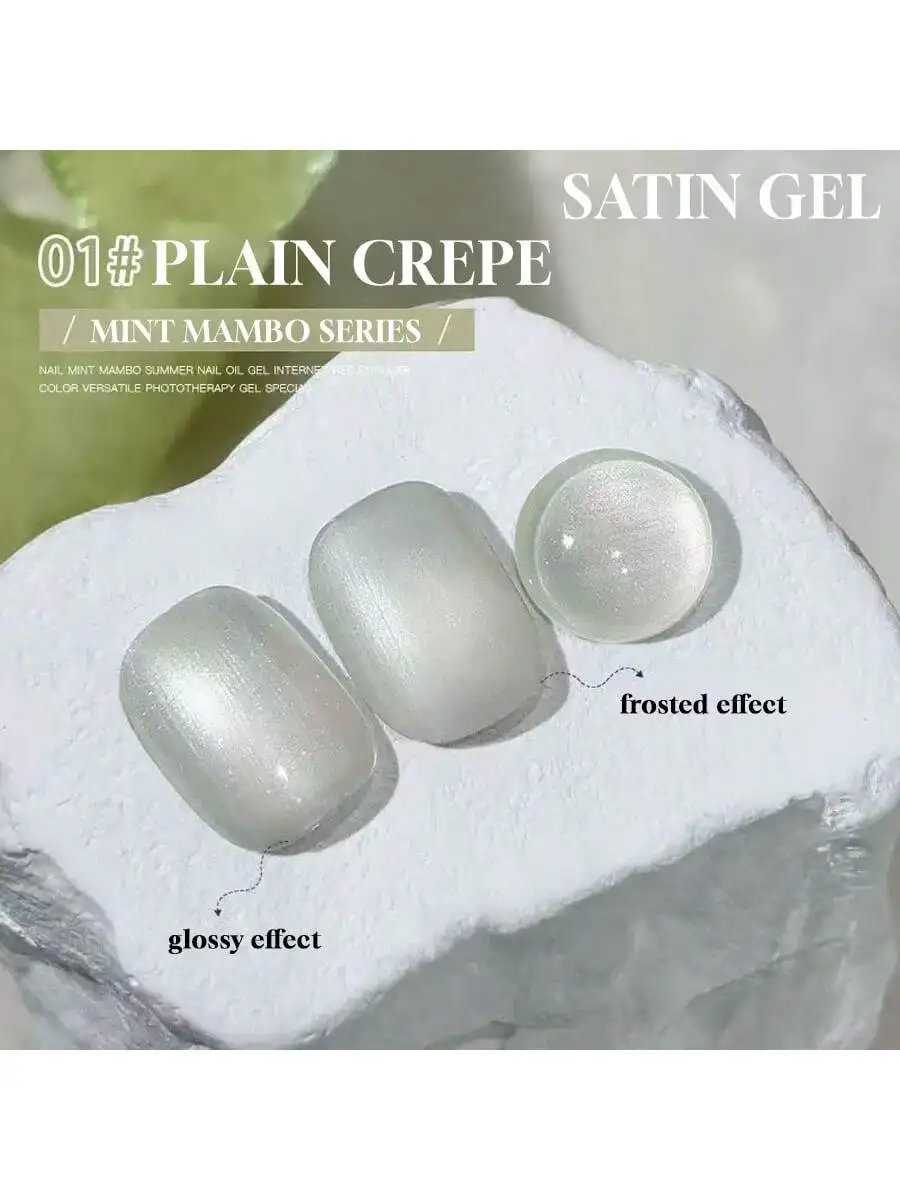 1 esmalte de uñas Miss Comoy 15ML Mint Mambo. Gel de ojo de gato flash con cuentas verdes de cardamomo vegano.