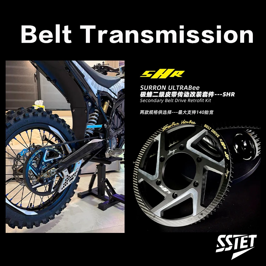 Second-Tier Chain Drive Modification to Second-Tier Belt Drive Electric Motorcycle Drive Belts Transmission Belt for Surron Ultr