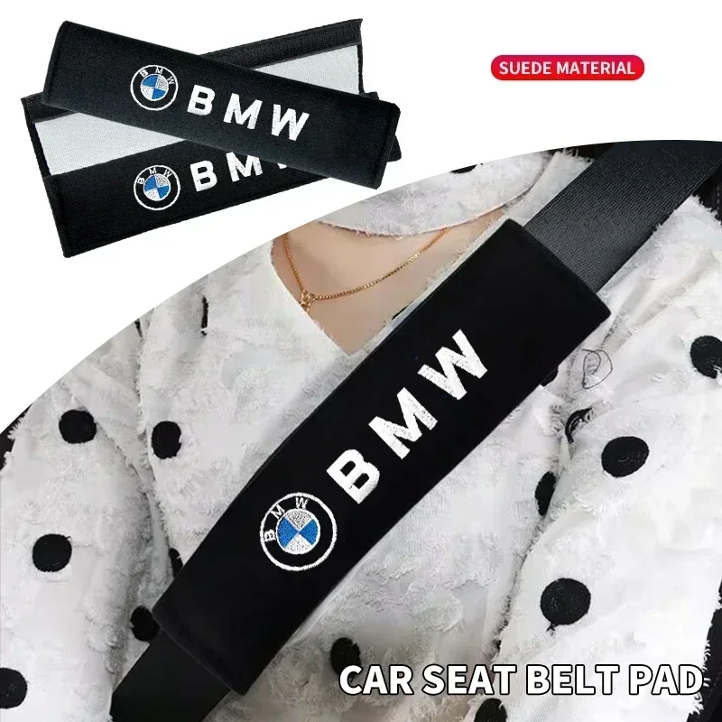 2Pcs Car Seat Belt Safety Belt Shoulder Cover Breathable Protection Seat Belt Padding Pad For BMW M X3 X5 X6 E36 E46 E90 E60 E87