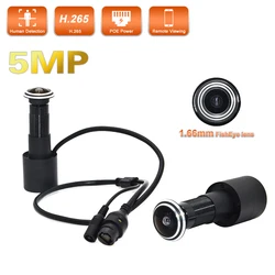 Mini Câmera de Detecção de Movimento Peephole, Door Eye, IP POE, Video-Eye Viewer, Intercomunicador Sem Fio, Segurança Doméstica, Vigilância, 5MP