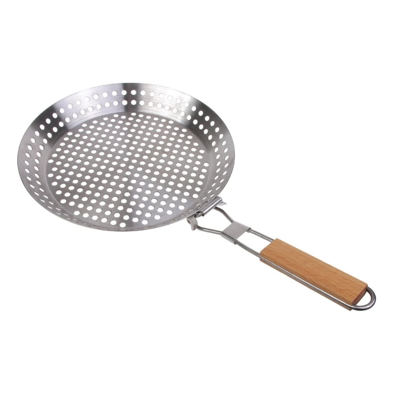 Round Multi-purpose Hole BBQ Tray Frypan Perforated Grill Tray for Grill Party new arrival