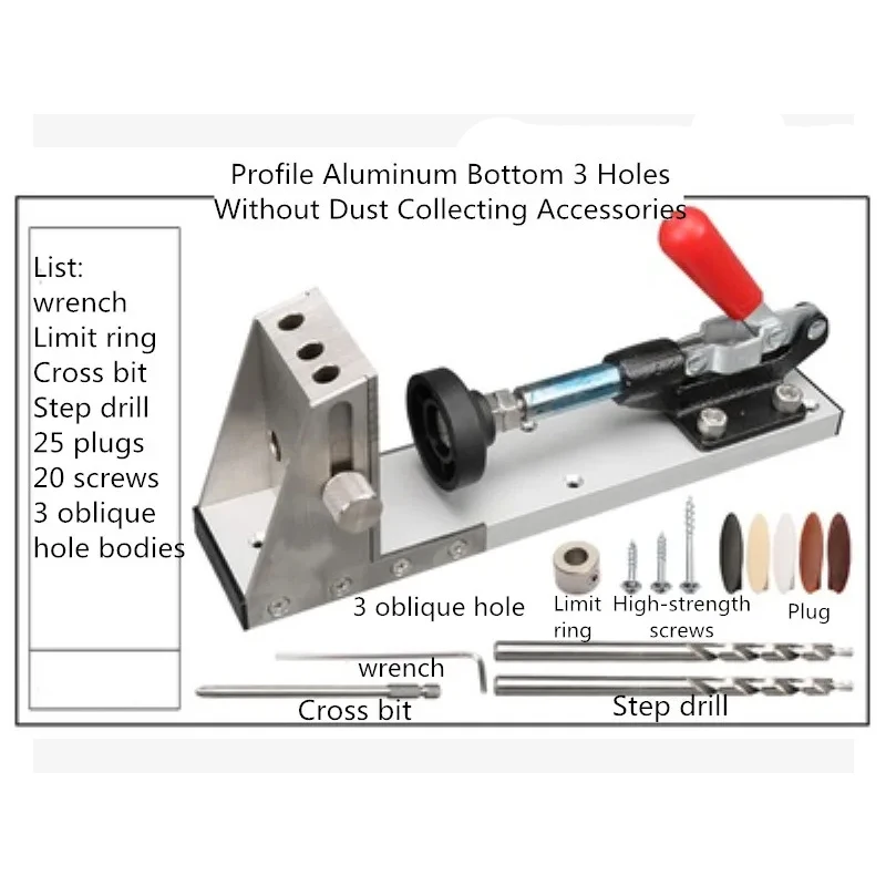 Profile Aluminum Bottom New Oblique Hole Locator Woodworking Hole Puncher Mold DIY