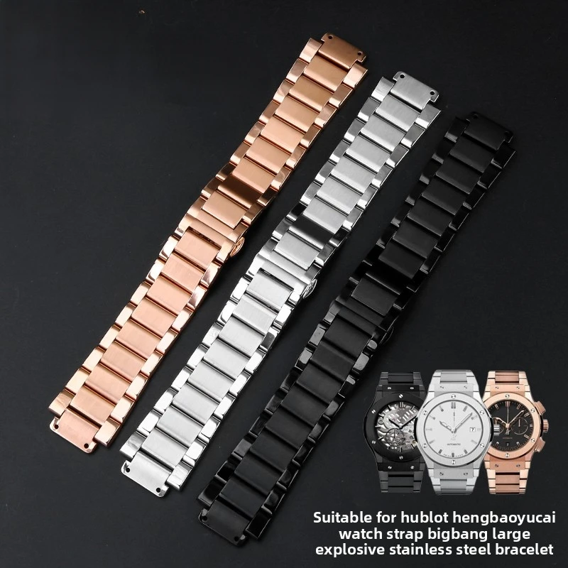 27x19 24x17 21x13 Metal strap for Hublot Yubo BIG BANG Classic fusion Man Women watchband Stainless steel watch chain Free tools