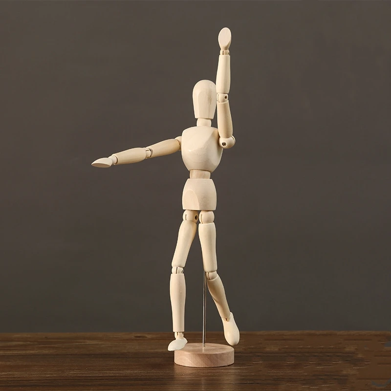 

Wood Artist Drawing Manikin Articulated Mannequin with Base and Flexible Body Perfect for Drawing The Human Figure Graffiti Mode