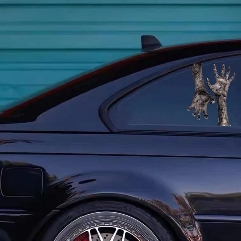 ملصقات يد شبح رعب الهالوين، شارات حائط يدوية زومبي، ملصقات سيارات PVC، ديكورات حفلات المكتب المنزلي