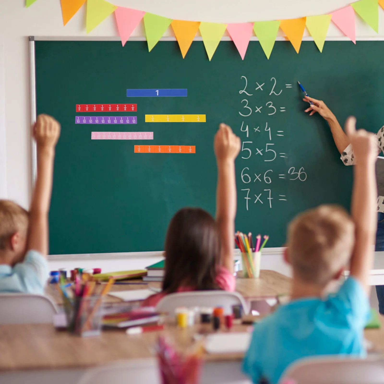 1 conjunto de peças de fração eva brinquedo educativo matemática manipulativa visualizar frações multiplicação contagem quebra-cabeça