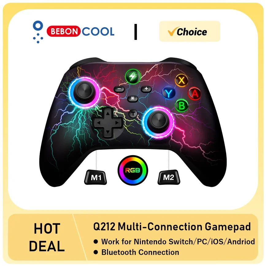 

Беспроводной контроллер BEBONCOOL PRO Q212 для Nintendo Switch/Switch OLED/Switch Lite/Android/ios, проводной профессиональный геймпад для ПК/Steam