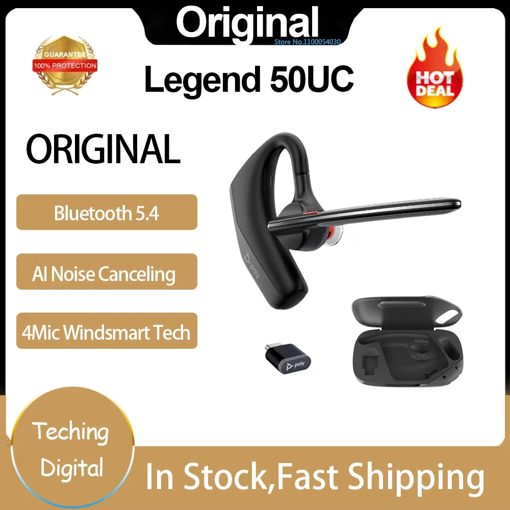 Poly Voyager Legend 50 UC/Legend 50 Bluetooth Headset AI Noise