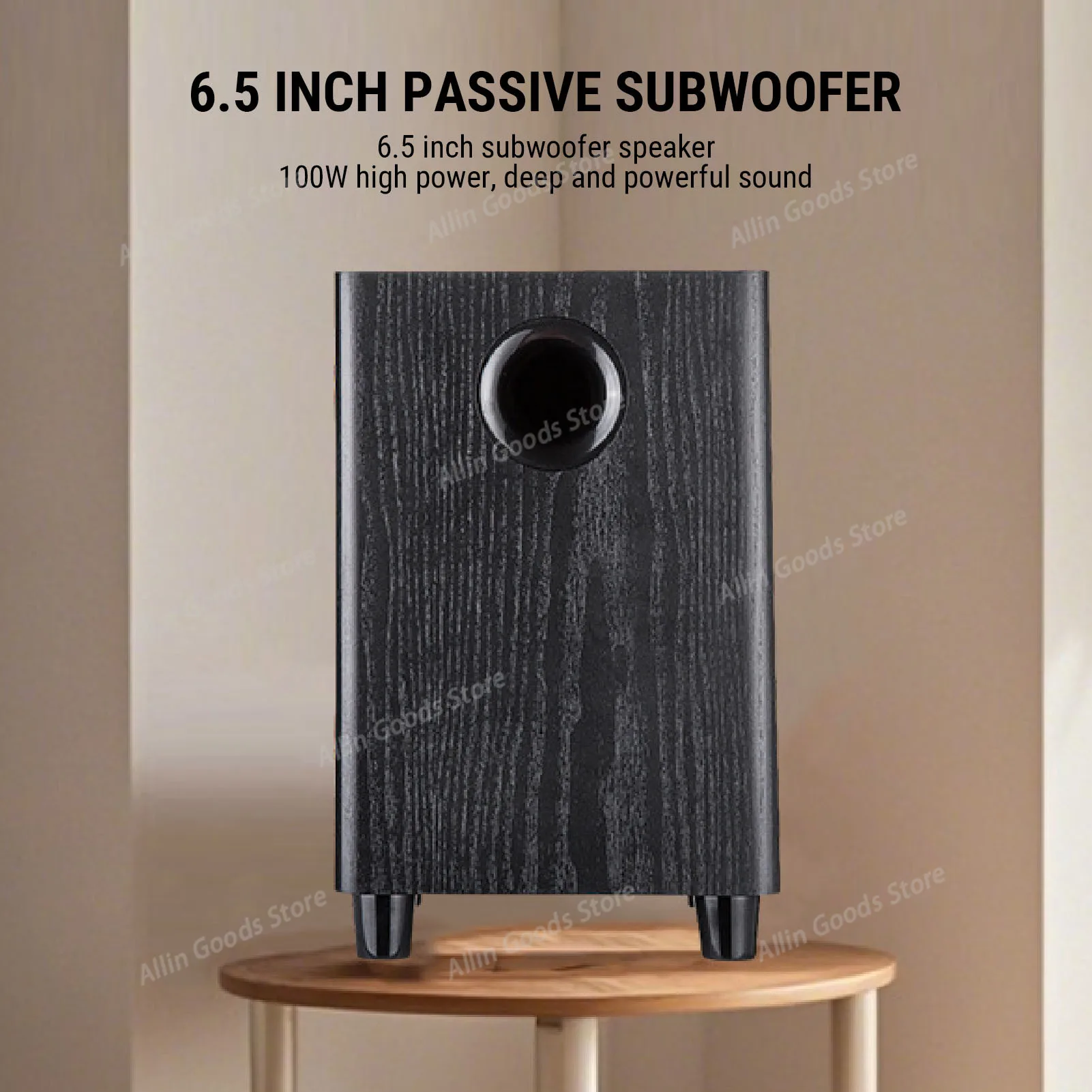 6.5 Inch Independent Passive Bass Subwoofer Speaker, Plug and Play Design for Home Theater and Party Entertainment