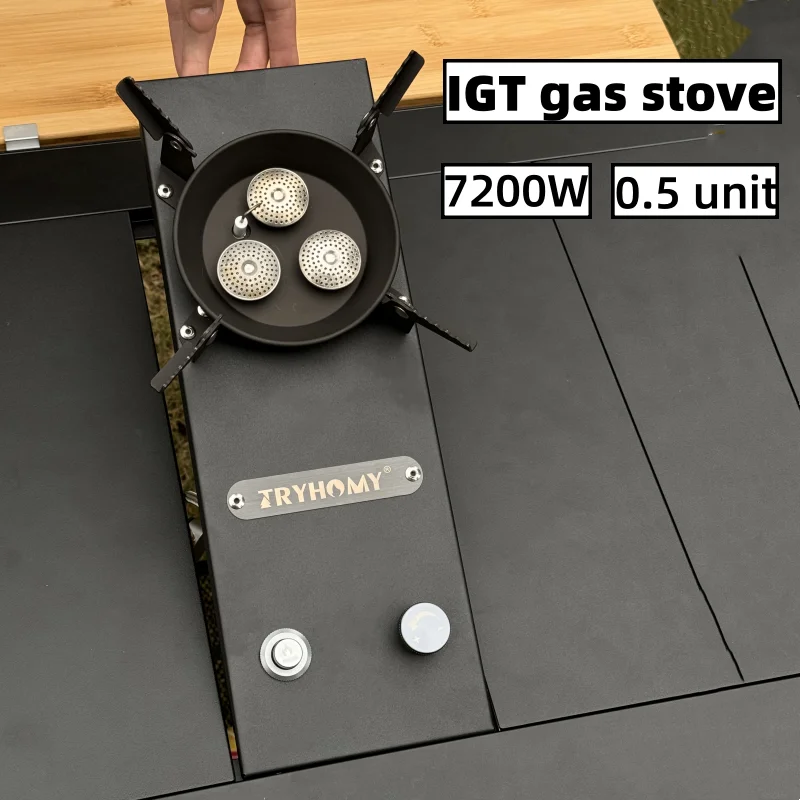 IGT Half-Unit Gas Stove 7200W High Power Stainless Steel IGT Burner Plate Folding Camping Igt Gas Burner BBQ Grill Desktop Stove