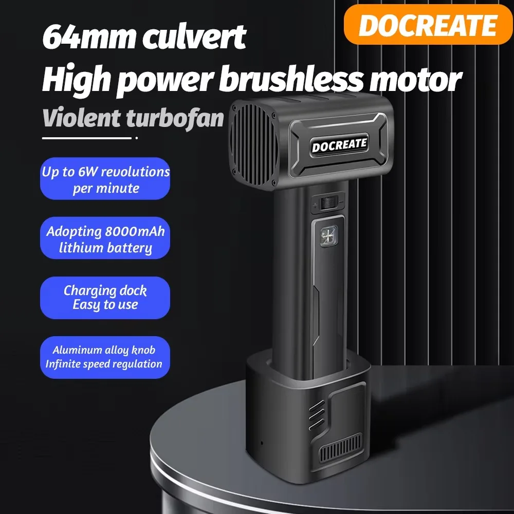 Baling-baling genggam kecepatan tinggi, kipas kekerasan Motor 60000RPM serbaguna untuk jendela Desktop keyboard komputer garasi pembersih rumah