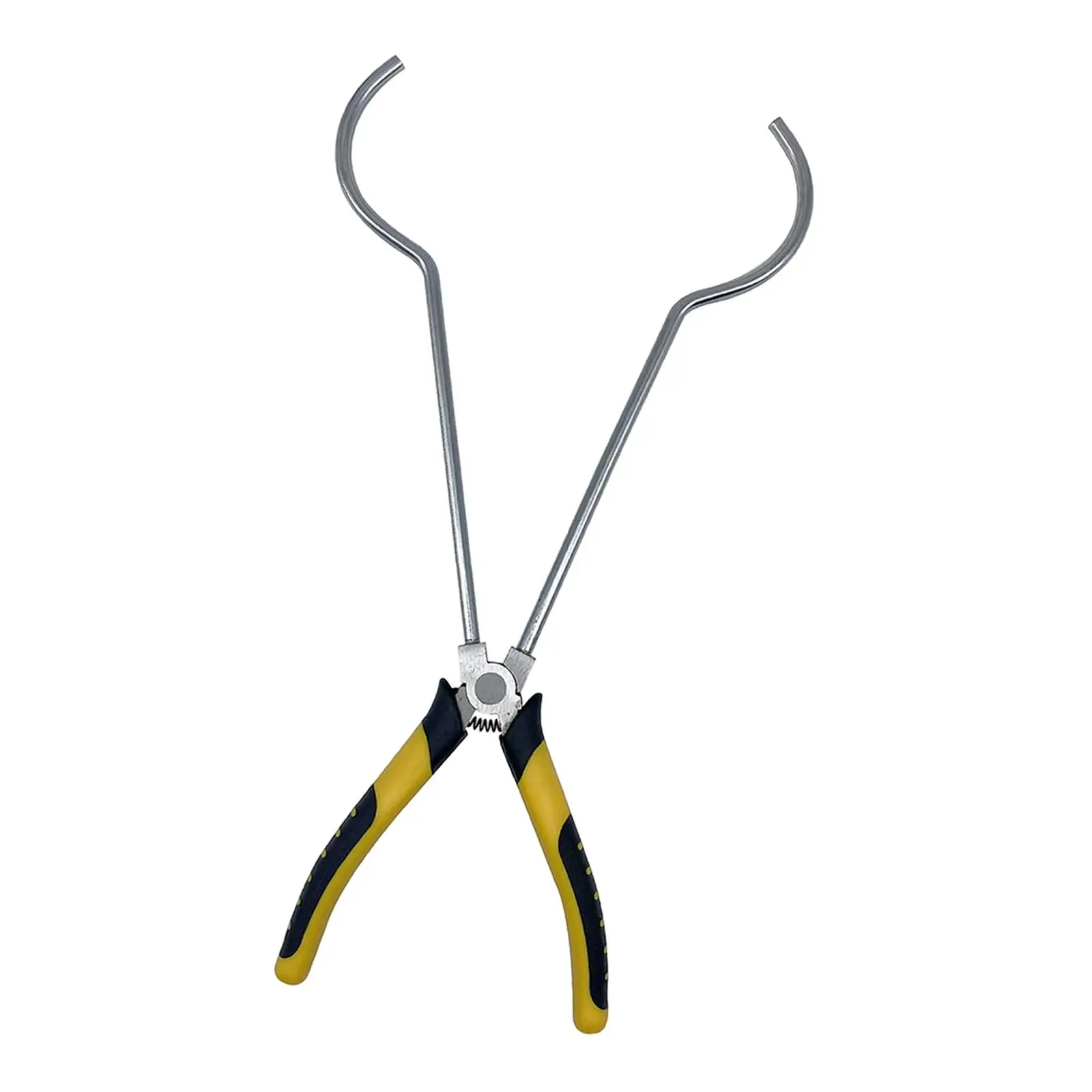 Safe Grip Crucible Tongs 35cm High Temp Resistant Double Spring Steel Clamp Rubber Coated Handle for Gold Melting Lab Use