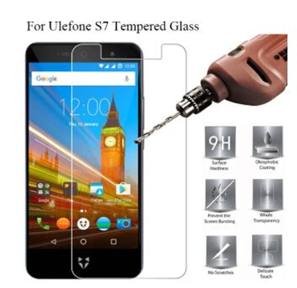 For Ulefone S7 Tempered Glass 9H HD Original Ulefone S7 Screen Protector Film For Ulefone S7 Mobile Phone Glass Protective Flim