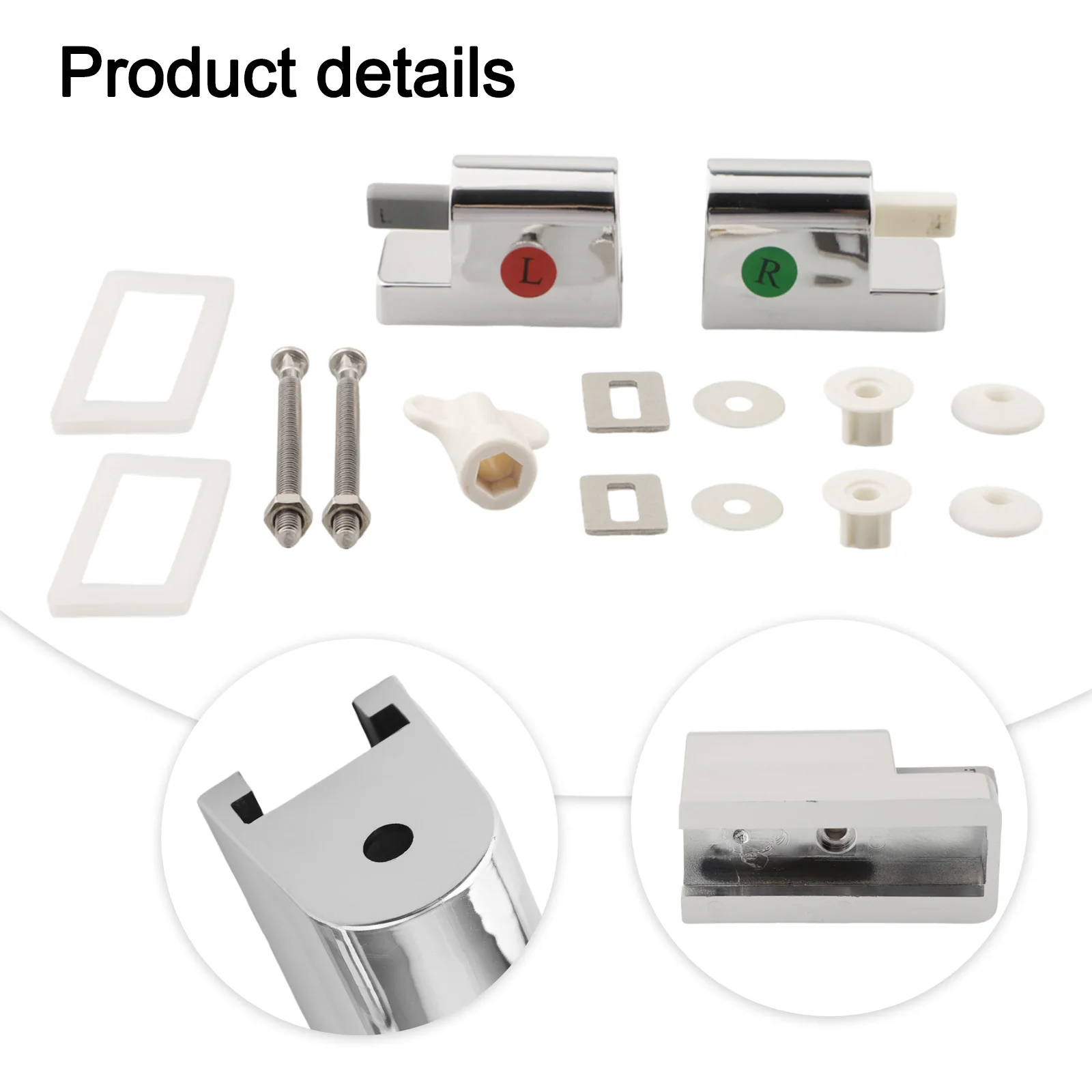 Fixed Toilet Seat Hinge Replacement Kit Time-saving Installation Automatic Closing Resistance To Deformation Silver white