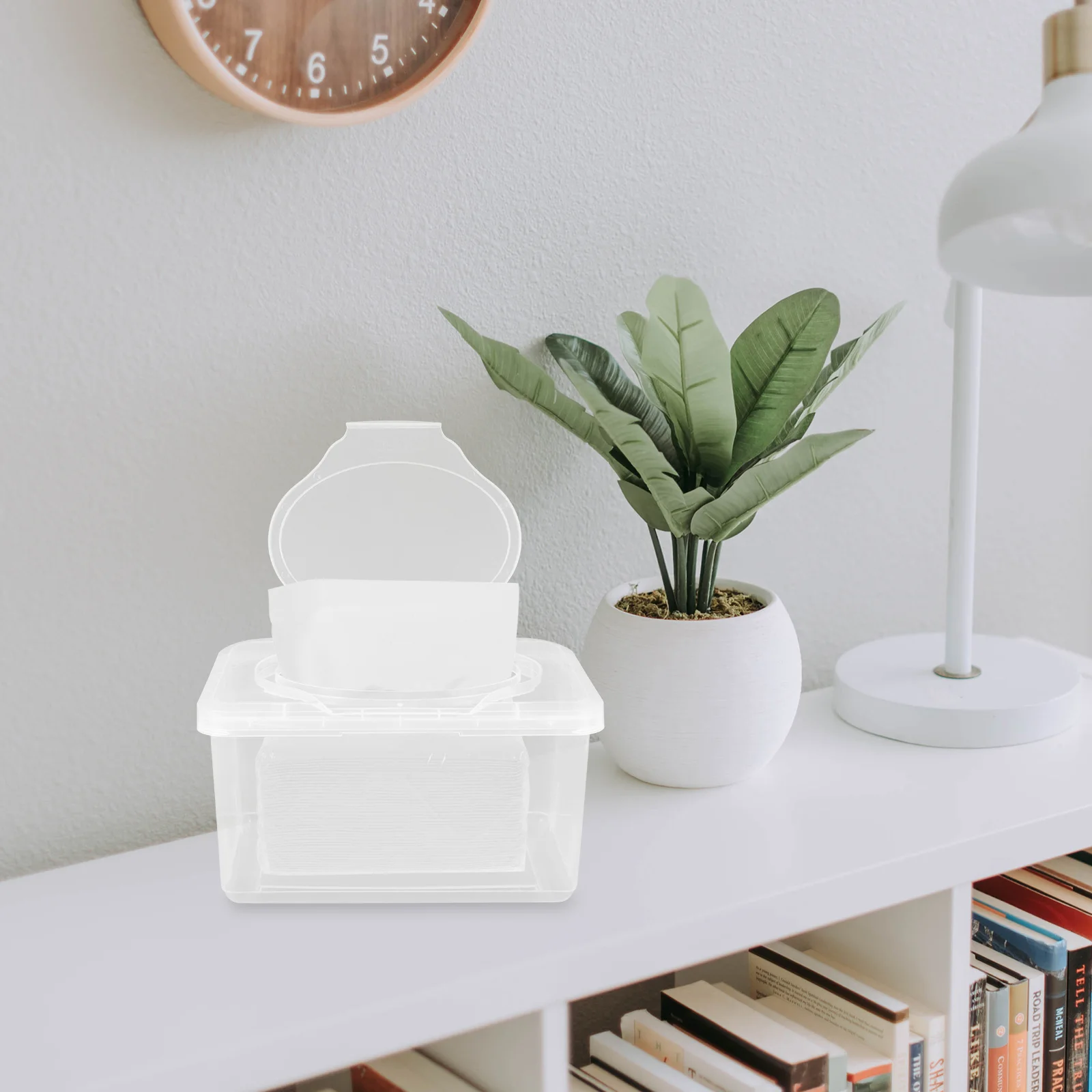 

2pcs Baby Wipes Dispenser Box Transparent Lid Easy Open Close Portable Wipe Holder Refillable Container Travel Size