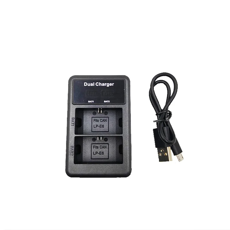 LP-E6 LP E6 E6 LPE6 bateria podwójna ładowarka USB LCD do Canon EOS 6D 7D 70D 60D 60Da 5D 5D 5 d3 5 d2