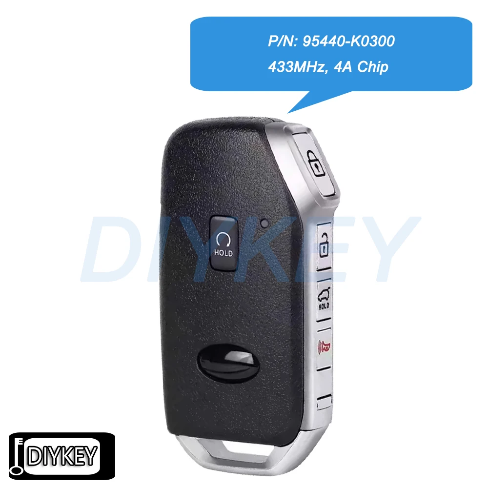 

4 + 1 5 кнопок, умный дистанционный автомобильный брелок, 433 МГц, чип 4A для KIA Soul 2021, арт.: 95440-K0300