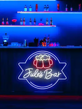 酒吧啤酒霓虹燈招牌 客製化個人化家居燈飾 庭院遊戲室 男士專屬空間 俱樂部酒吧招牌 父親節男士禮物 10 最佳銷售 啤酒招牌 - №10