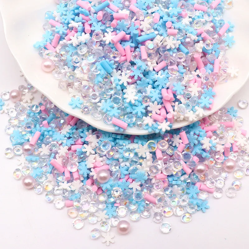 5mm Mixed Xmas Snowfake Slices Christmas Polymer Clay Sprinkles Soft Clay Nail Shaker DIY Craft Slime Crystal Filler Accessorie