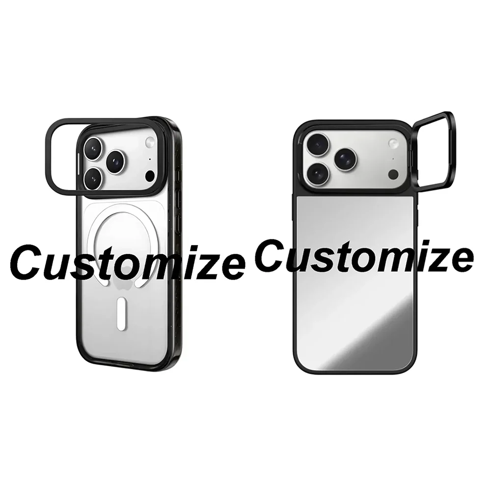 Custom Impact / Mirror Camera Ring Stand Magnetic Phone Cover for IPhone 13 14 15 16 17 18 Pro Max Case for IPhone 18Pro