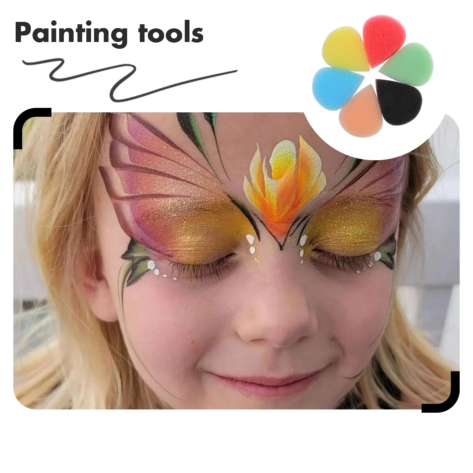 Éponges de peinture pour le visage en forme de goutte d'eau, outils de peinture pour le visage, maquillage artistique, fournitures de peinture corporelle, utilisation en Festival, 6 pièces