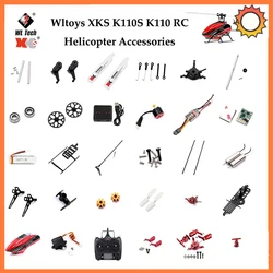 Wltoys XK K110S RC lame per elicotteri ingranaggio motore di coda in metallo testa del rotore baldacchino ESC scheda ricevitore Servo albero principale viti parti