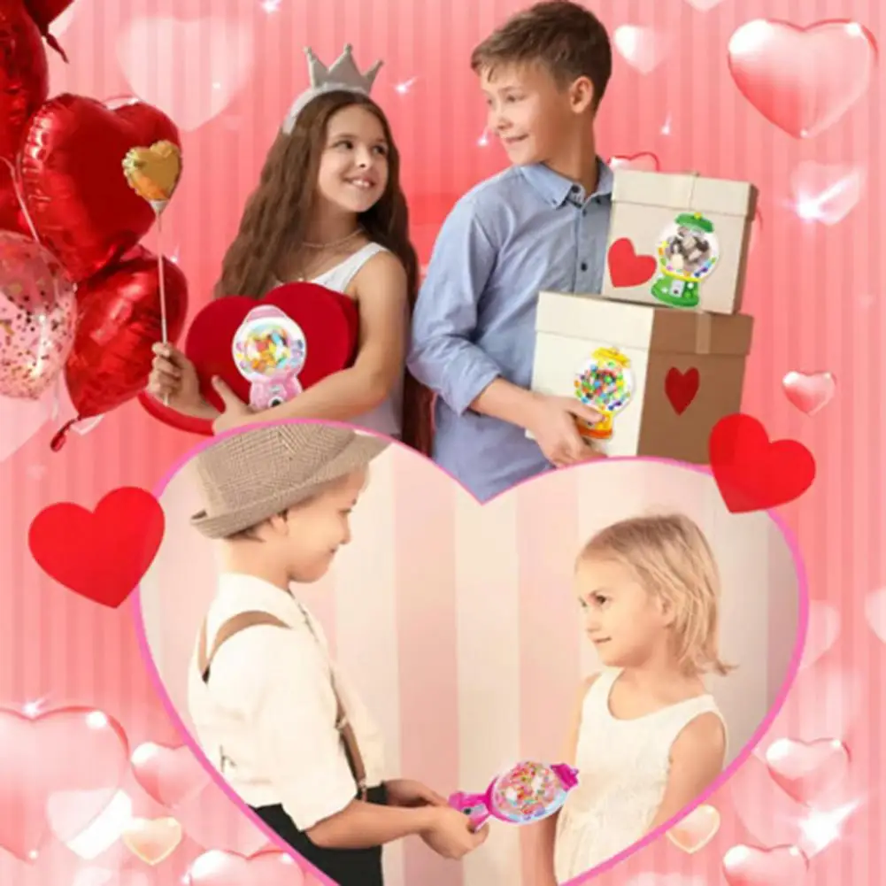 Candy-themed Valentine Cards Valentine Classroom Cards Diy Candy Cards Set with Pop-up Gumball Machines Valentine's Day for Kids
