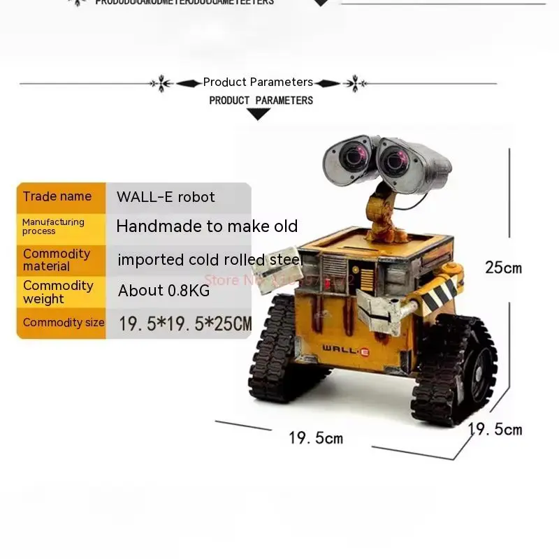 Wall-E Disney  Robot Movie Action Figure Steel Metal Model Robot Kawaii Wall-E Figurine Children Toy For Collection Of Ornaments