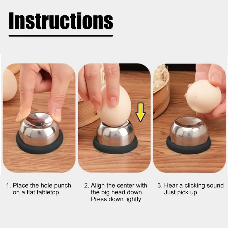 Egg Hole Puncher Stainless Steel Egg Piercer Peeler Egg Hole Punch Shell Remover With Pin Kitchen Gadgets For Duck Eggs &