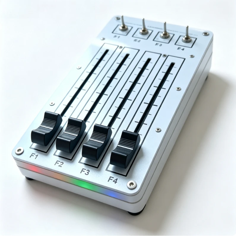 USB MIDI CC Controller 4 Push 4 Switch 100mm Sliding Fader DAW Software Music Production DJ Live Performance Interface
