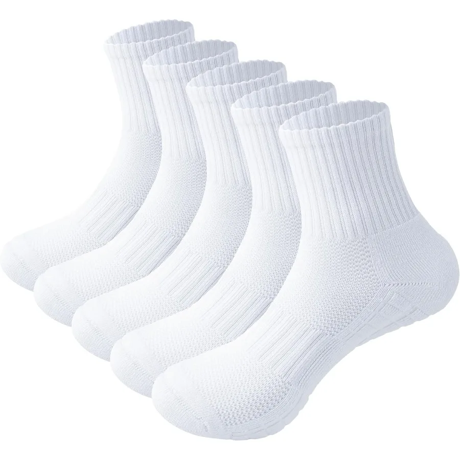 

Unisex Athletic Thick Cushioned Mini Crew Cotton Socks for Running Hiking and MultiSports Activities Comfortable and Durable Pe