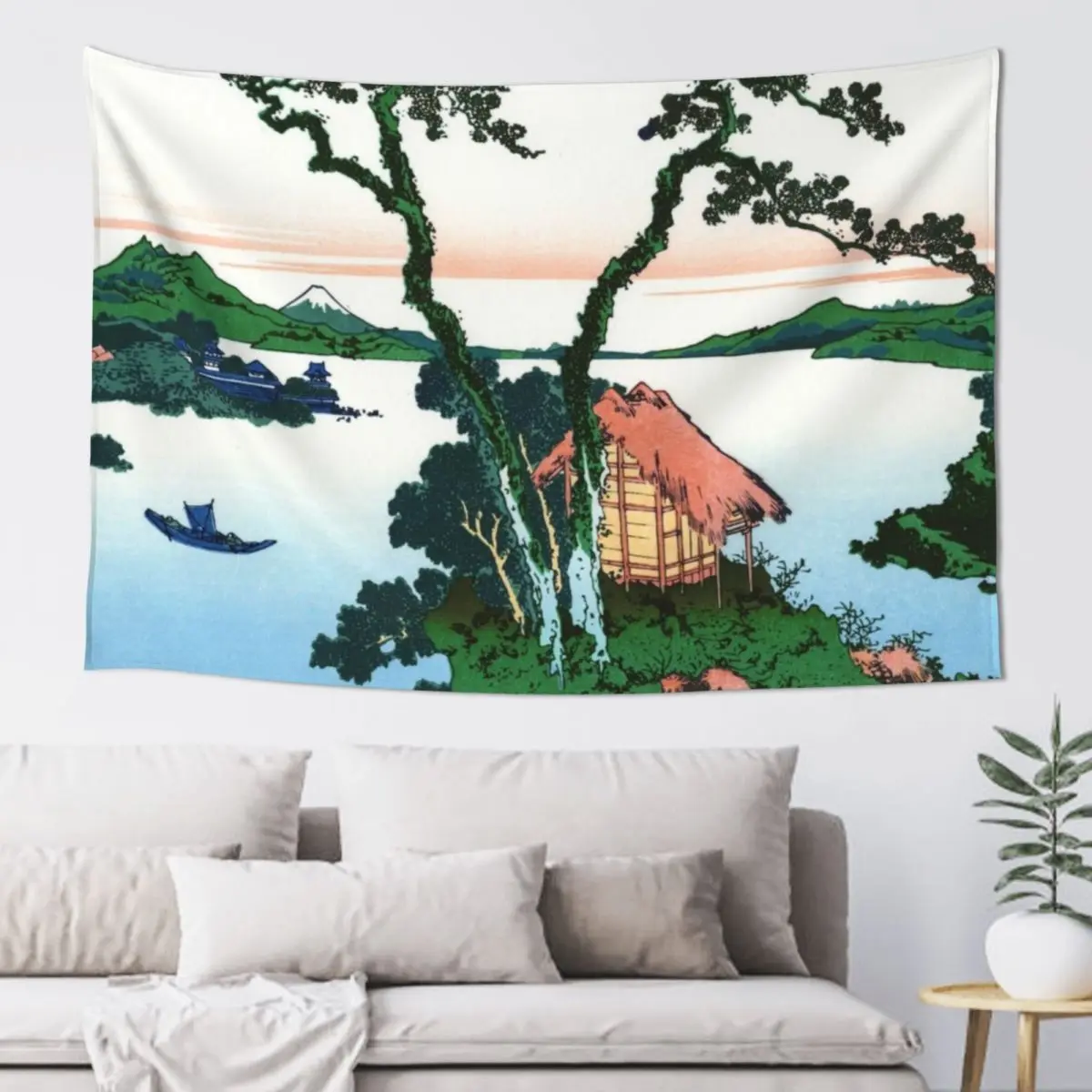 Lake Suwa in Shinano Province by Katsushika Hokusai Tapestry Aesthetics For Room Bedroom Decor Tapestry