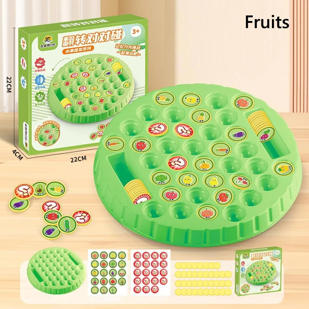 

Круглая игра Memory Flip Chess Fruit Flip Memory Game с 38 карточками с рисунком Flip Chess Memory Game с шахматной доской